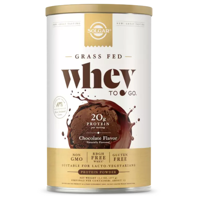 Solgar 1,044g Whey To Go Natural Chocolate Flavour Whey Protein Powder