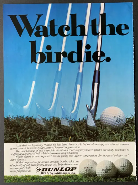 DUNLOP GOLF BALLS ORIGINAL VINTAGE 1980’s PAPER ADVERT