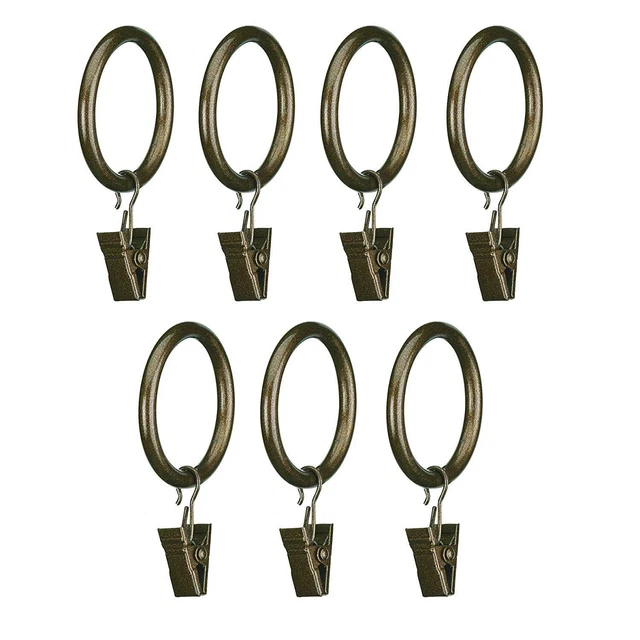 Umbra Clip Large Drapery Ring, Bronze, Set of 7