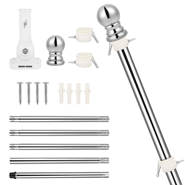 Garden Flag Pole Flagpole Street Light Frame Stand Adjustable