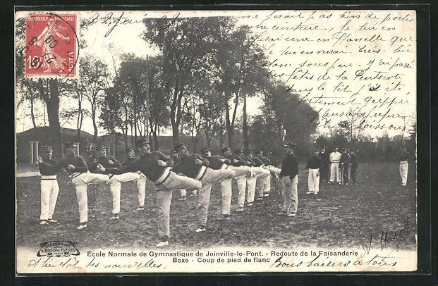 CPA Joinville-le-Pont, École Normale de Gymnastique - Boxe, Coup de pied de fla