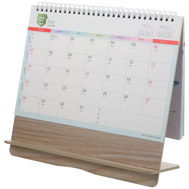 SMALL DESK CALENDAR 2024 Standing Flip Office Colorful Blank 15.58