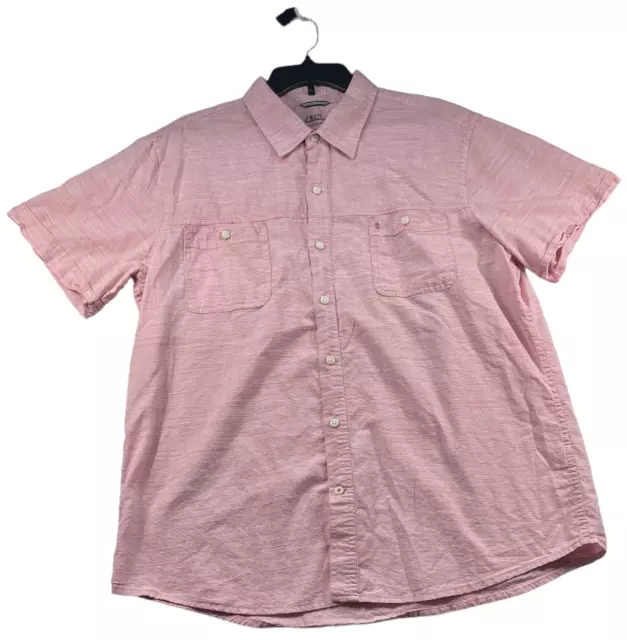 IZOD BUTTON DOWN Shirt Mens size XL Pink Saltwater Relaxed Short Sleeve ...