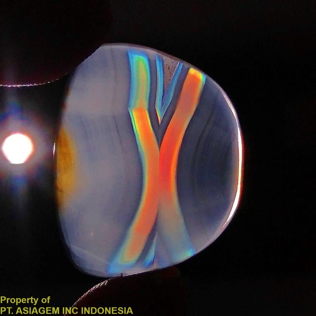 14ct 'A' Grade Rainbow IRIS AGATE ~Multi-Color Fire~ 1-of-a-kind ~100% Natural