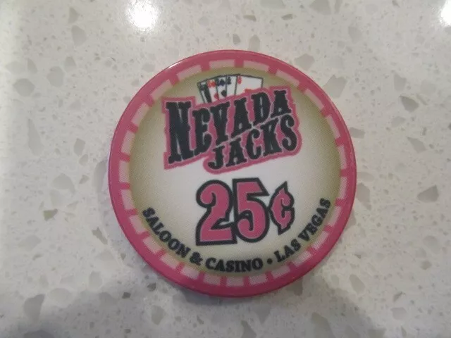 25 cents Nevada Jacks Saloon Casino Chip + FREE Mystery Las Vegas Poker Chip