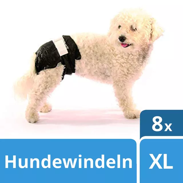 Hundewindeln XL Einweg Hund Hündin Windeln Rüde Schutzhose 8 Stück Inkontinenz