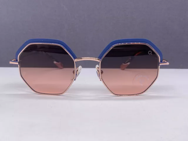 Etnia Barcelona Sonnenbrille Damen Rund Octagon Blau Roségold Josette