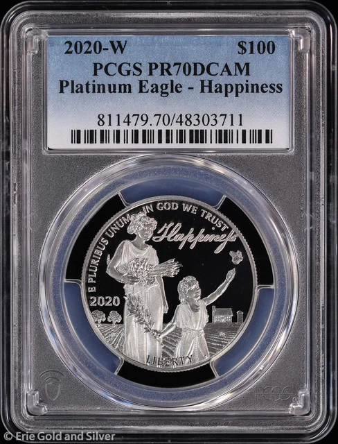 2020-W $100 Proof 1oz Platinum Eagle Happiness PCGS PR 70 DCAM