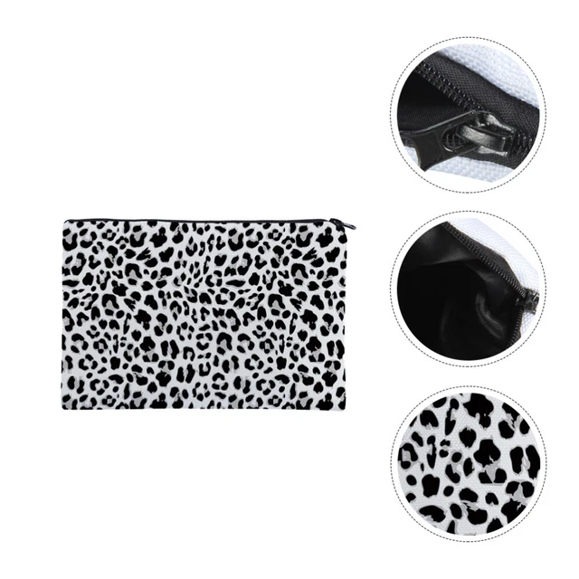 2 pièces Fermeture éclair Maquillage léopard Pour Stockage Fille Voyage