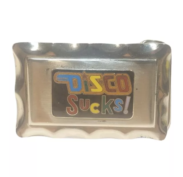Vintage 1970's Disco Sucks Belt Buckle