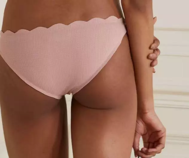 MARYSIA 275725 Santa Barbara scalloped recycled seersucker bikini briefs Pink XS 2