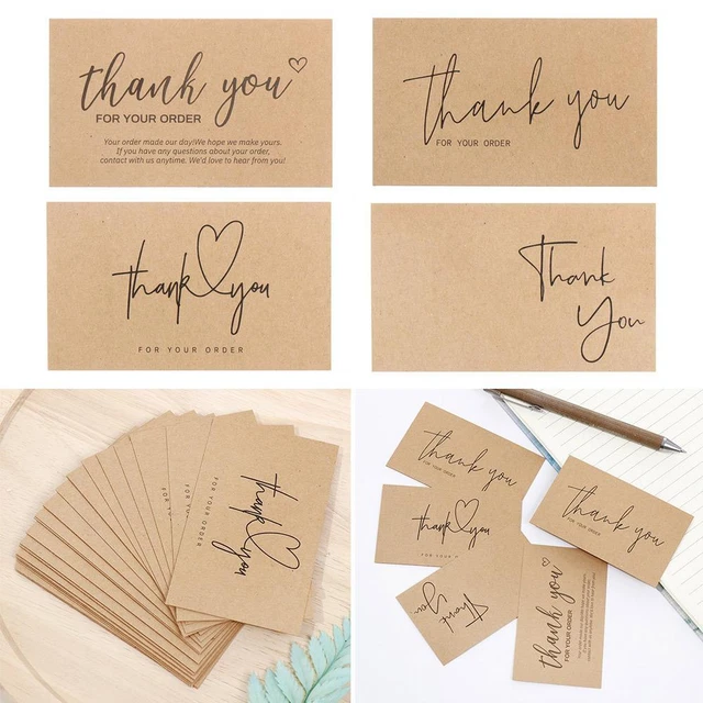 Étiquette de salutation Carte Kraft Carte postale "Merci pour votre commande"