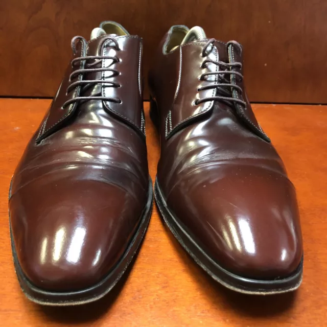 PAUL SMITH Red Brown  MADE IN ITALY CAP TOE LACE UP LEATHER SHOES SIZE 10 44 2