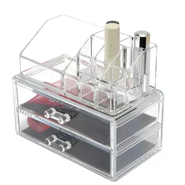 New Pro Clear Makeup Cases Cosmetic Organizer Drawers Jewelry Boxes Acrylic 2