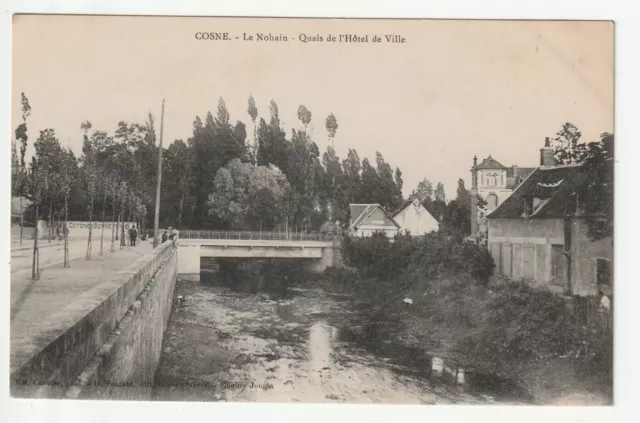 COSNE SUR LOIRE - Nievre - CPA 58 - le Quai de l' Hotel de ville - le Nohain