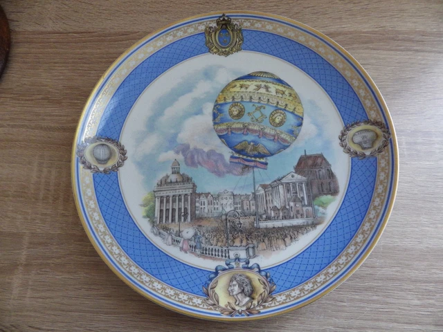Assiette Vintage  Bicentenaire 1 Vol Humain Limoges Haviland