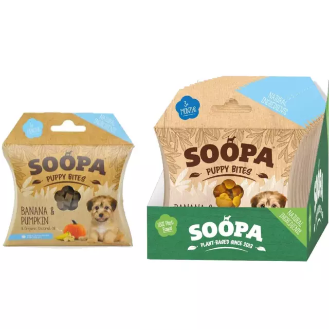 Soopa plátano y calabaza cachorro natural mascota entrenamiento saludable bocadillos bocados