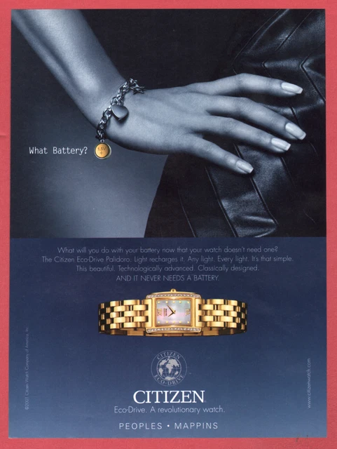 2001 Canadian Citizen Watch print ad Eco-Drive Palidoro