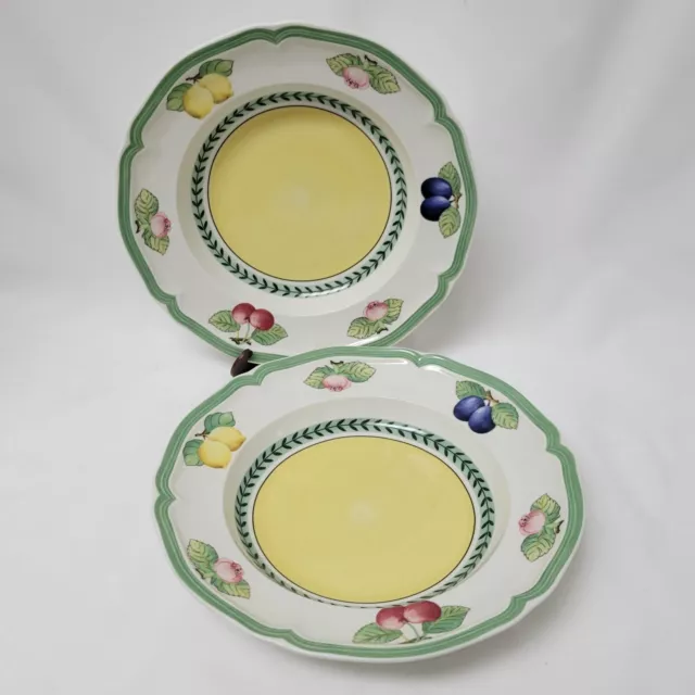 VILLEROY & BOCH Large Rim Soup Bowls Garden Fleurence Set of 2 Germany