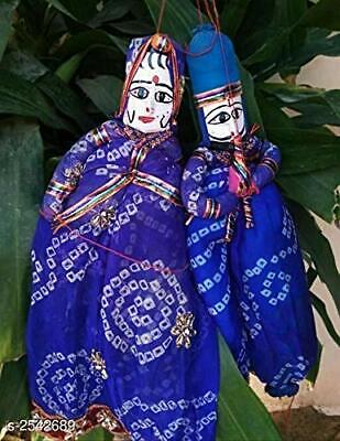Traditional Handcrafted Rajasthani Colorful Wooden Face String, Wood Folk Puppet