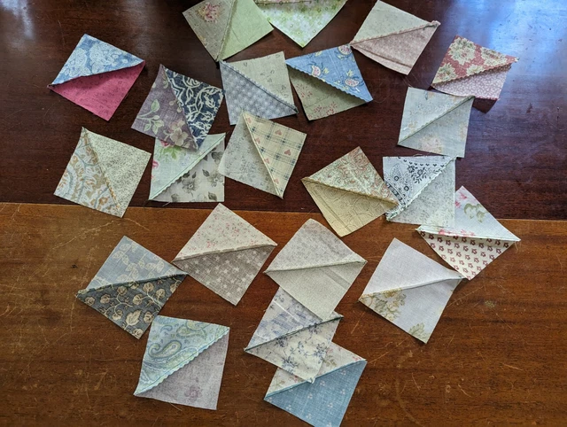 Lote de 22 bloques de edredones cuadrados vintage sin terminar. Hecho con amor 4"" x 4