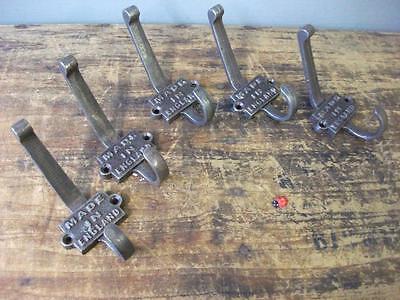 5 x CAST IRON HOOKS   made in england    Vintage ANTIQUE shabby chic look