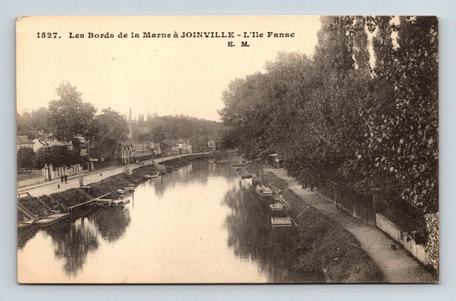 Les Bords De La Marne A Joinville L’ili Fanac Antique Postcard UNP Unused DB