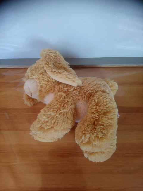 Peluche doudou lapin beige moutard crème longues poils Nounours  + cadeau 3