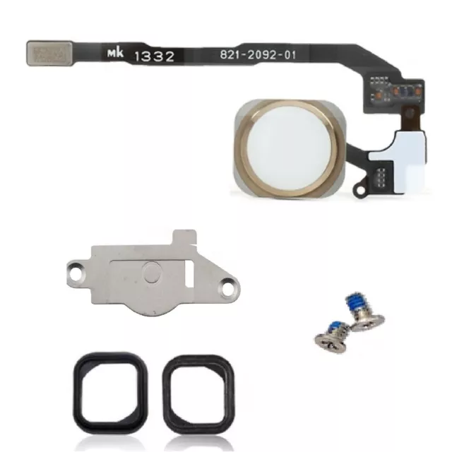 For iPhone 5S SE Home Button Flex Cable Kit With Bracket Screws And Rubber Seal