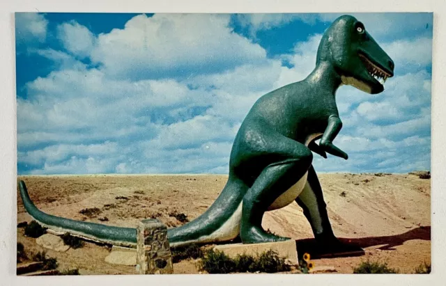 1960s Tyrannosaurus Rex Dinosaur Park Rapid City South Dakota Vintage Postcard