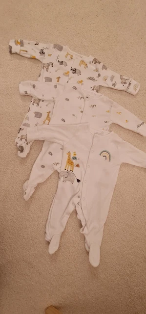 NEXT bambino/bambina neonato x 3 neonati | stampa animale | fino a 3 mesi