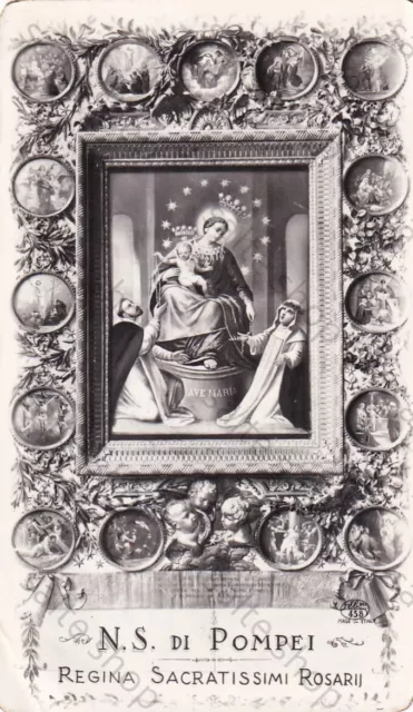 18-Santino Holy Card Antica Orazione N.s. Di Pompei Regina Sacratissimi Rosarii