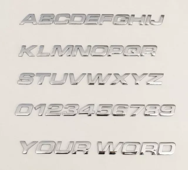 1 PIECE CHROME Individual Letter 3D Emblem Badge Number alphabet