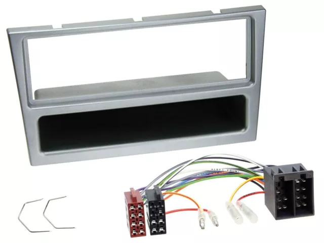 Einbauset DIN Autoradio für Opel Combo C Corsa C Meriva Tigra 2000-2004 silber