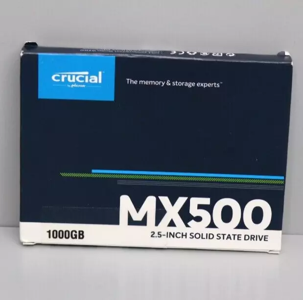 Crucial MX500 1000GB 1TB 2.5 Zoll SATA 6Gb/s SSD 7mm 9,5mm Adapter Neu mit Rech