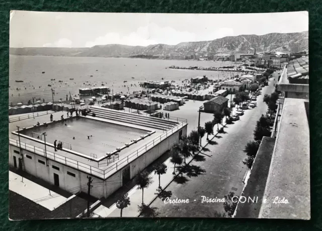 Cartolina - CROTONE - Piscina CONI e Lido - 1960