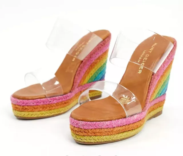 Kurt Geiger London Ariana, Rainbow Wedges, Size 6 EU39 🌈