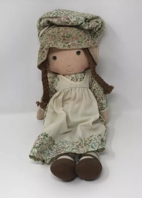 Holly Hobbie Heather Friend 16” Cloth Rag Doll Vintage 1970's Knickerbocker