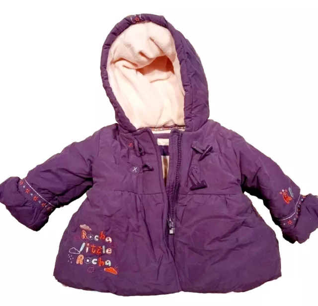 Rocha little Rocha Girls Purple Duffle Coat Age 6-9 MonthsDesigners At Debenhams