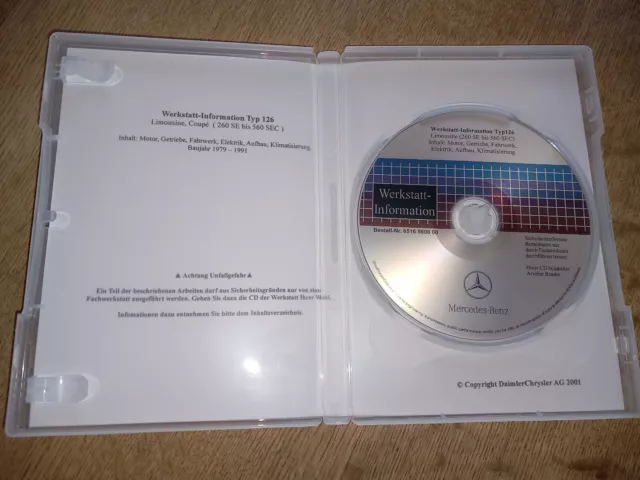 Original Mercedes Benz W126, Wis Wartungs u. Reparaturhandbuch CD