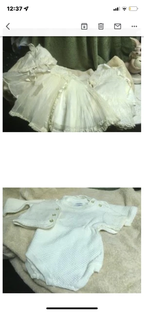 Vintage Christening Baby Clothing Set of Two