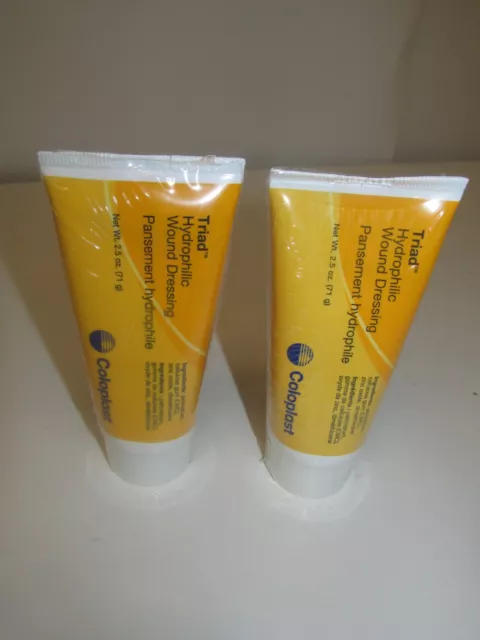 2 NEW SEALED Coloplast Triad Hydrophilic Wound Dressing Exp 02 / 24 - 2.5oz