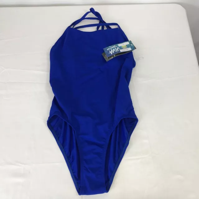 Eq Swimwear ~ Womens 36 ~ Viva Blue Barcelona One Piece Swim Suit