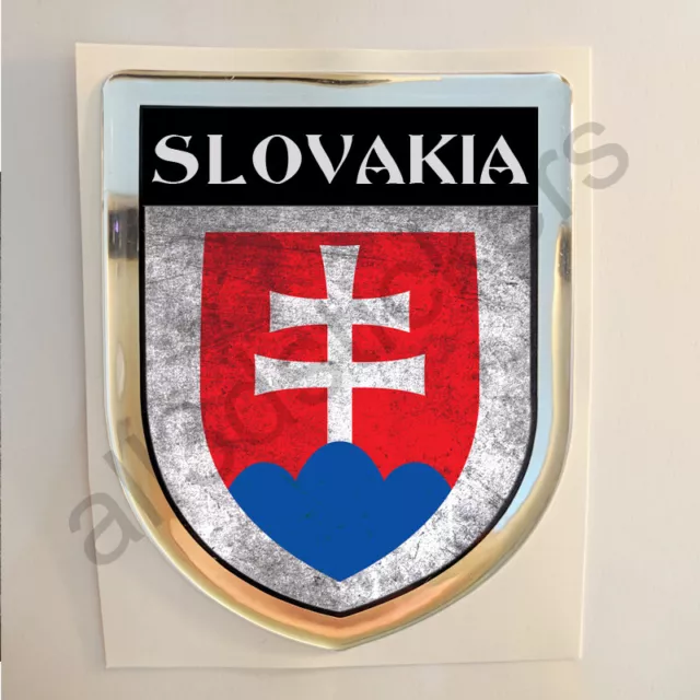Slovacchia Adesivi Scudetto 3D Emblema Stemma Sporco Resinato Adesivo Resinati