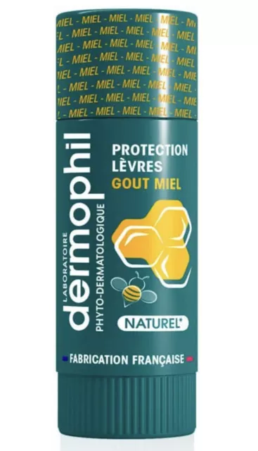 **Lot de 2** Baume à lèvres  DERMOPHIL BIO protection lèvres goût Miel  (4g x 2)