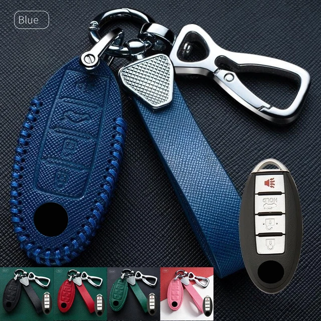Genuine Leather Car Key Case Cover For Infiniti Q50 Q60 For Nissan Altima GT-R