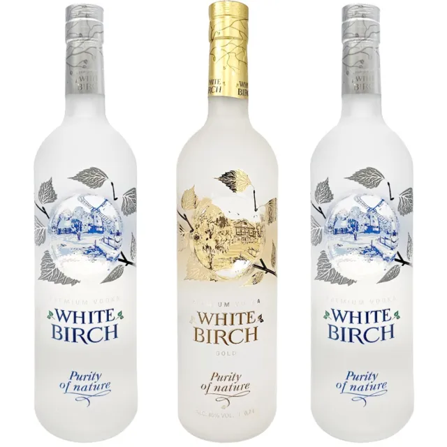 2 x White Birch Wodka & 1 x White Birch Gold Wodka  | 40% vol. 3 x 0,7 l - SET