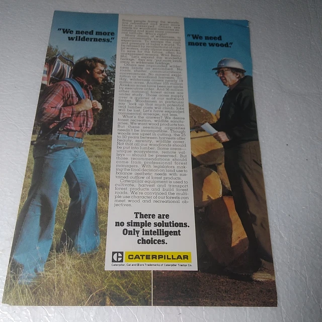 Caterpillar Print Ad 1970s OR PICK ANY 3 ADS FOR $24! FLIPSIDE  Pan-Am Airlines