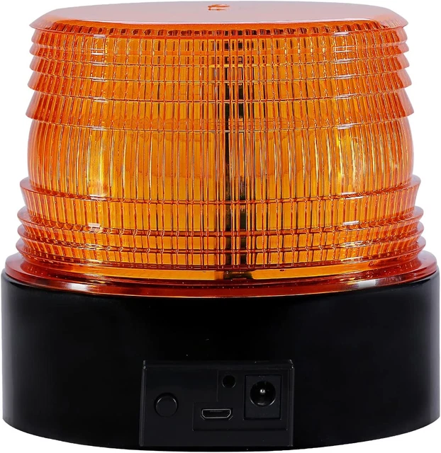 Battery Led Strobe Light, Wireless Amber Emergency Magnetic Flashing Warning Bea