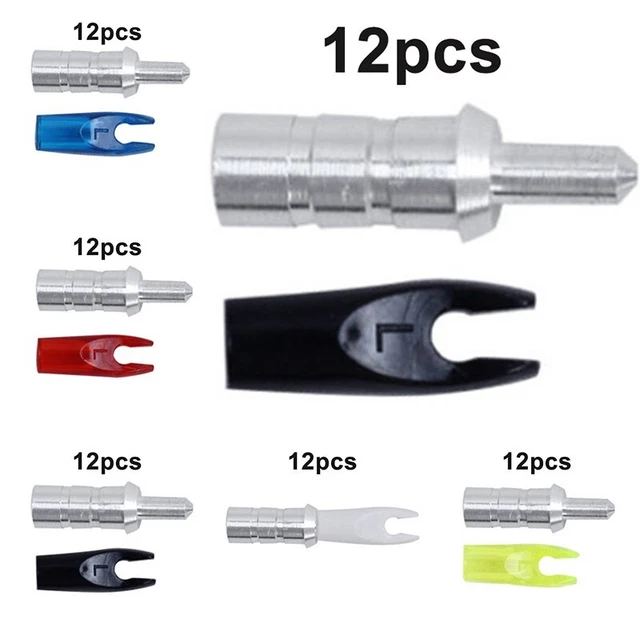 24pcs Set Archery Arrow Plastic Nocks &Pin Tail Set Fit ID6.2mm DIY Shaft